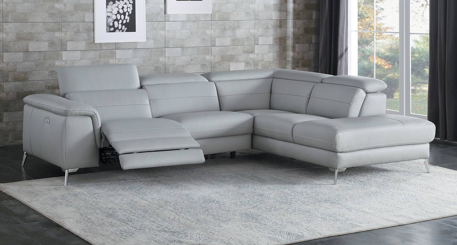 Homelegance Cinque Reclining Sectional Sofa - Light Grey