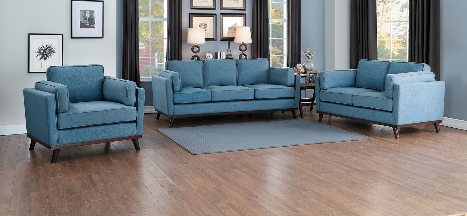 Homelegance Bedos Sofa Set - Blue Homelegance Bedos Sofa Set - Blue
