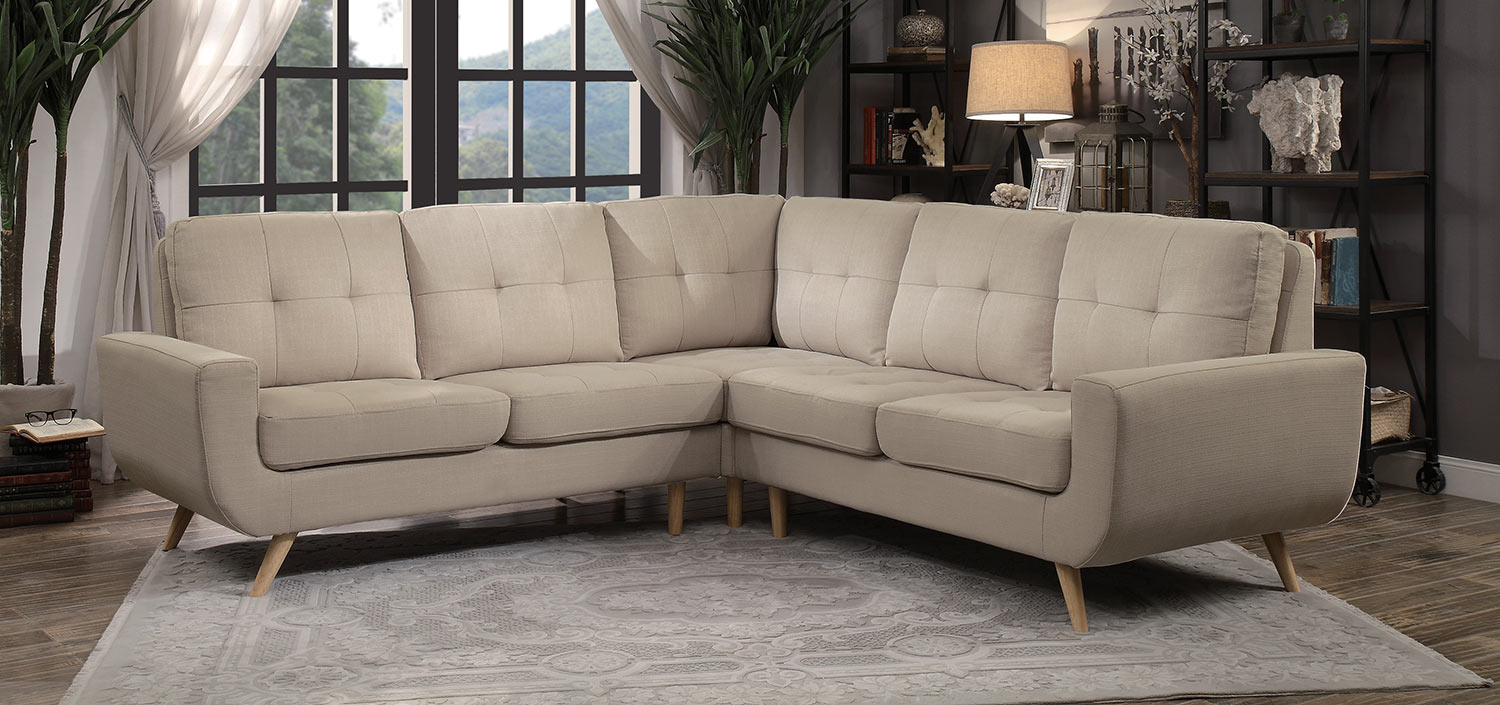 Homelegance Deryn Sectional Sofa - Beige Homelegance Deryn Sectional Sofa - Beige