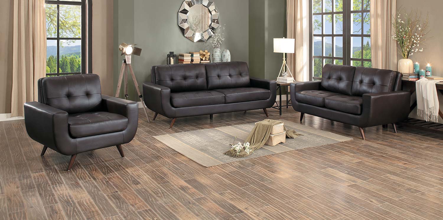 Homelegance Deryn Sofa Set - Dark Brown Homelegance Deryn Sofa Set - Dark Brown