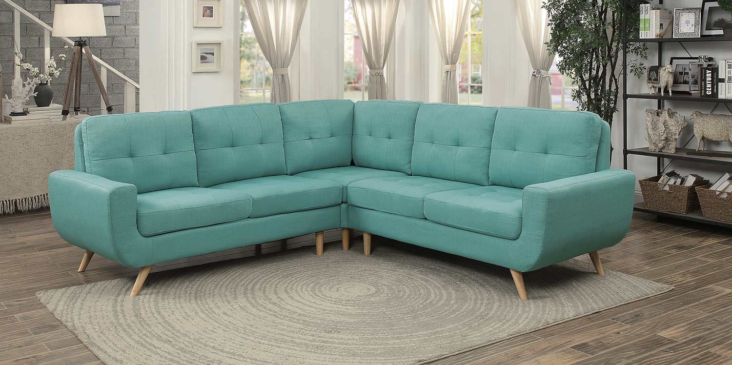 Homelegance Deryn Sectional Sofa - Teal Homelegance Deryn Sectional Sofa - Teal