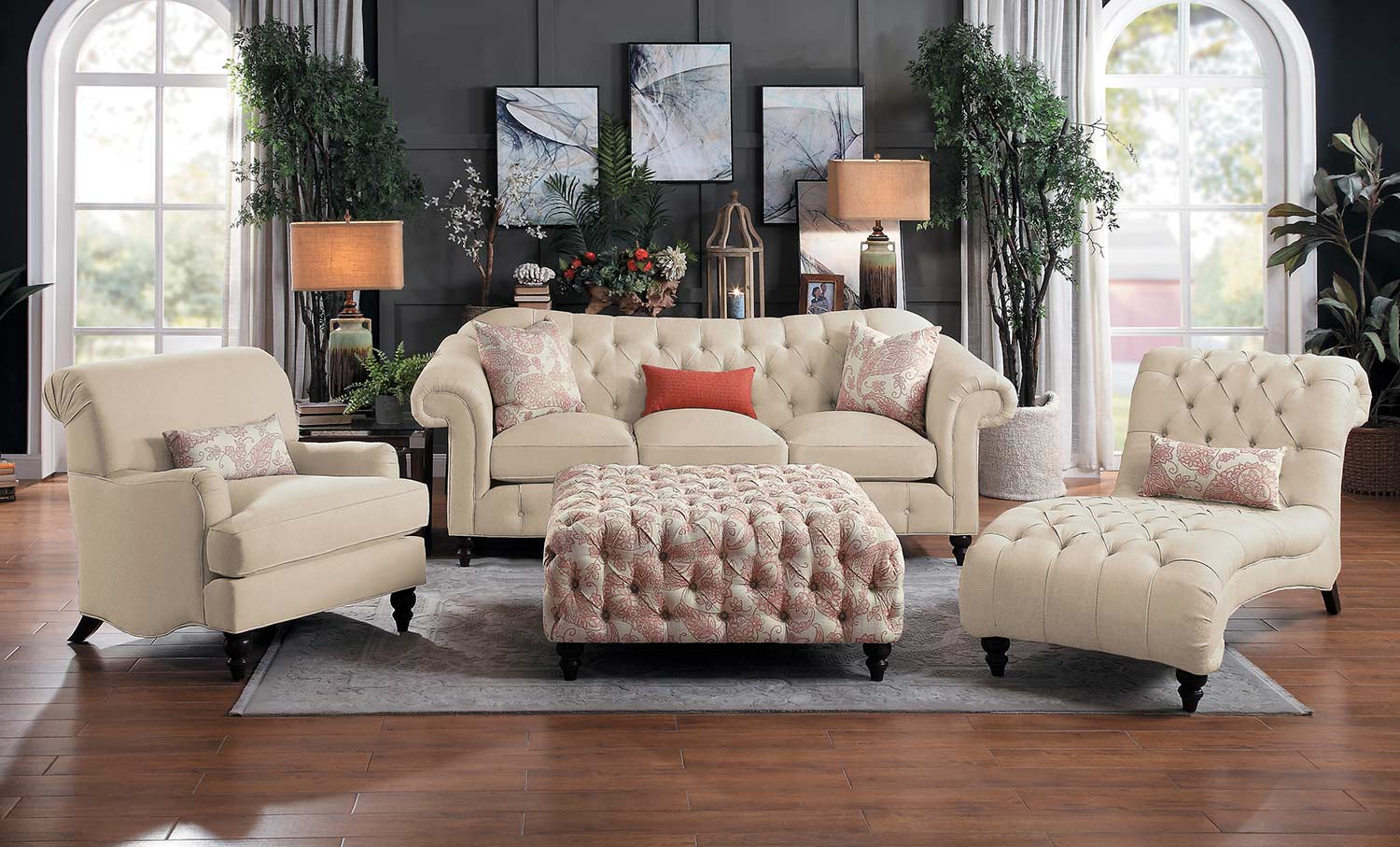 Homelegance Selles Sofa Set - Beige Homelegance Selles Sofa Set - Beige