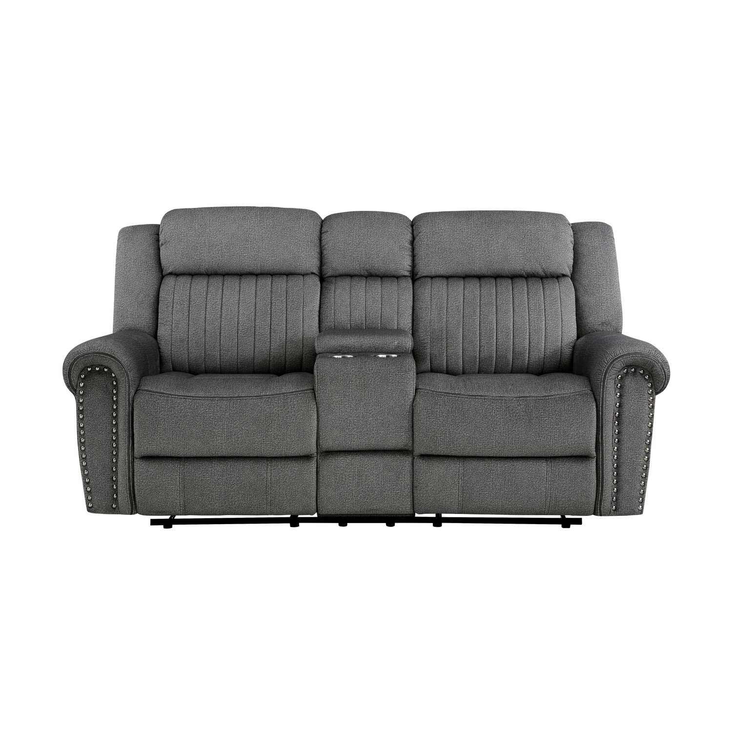 Homelegance Brennen Double Reclining Love Seat - Charcoal