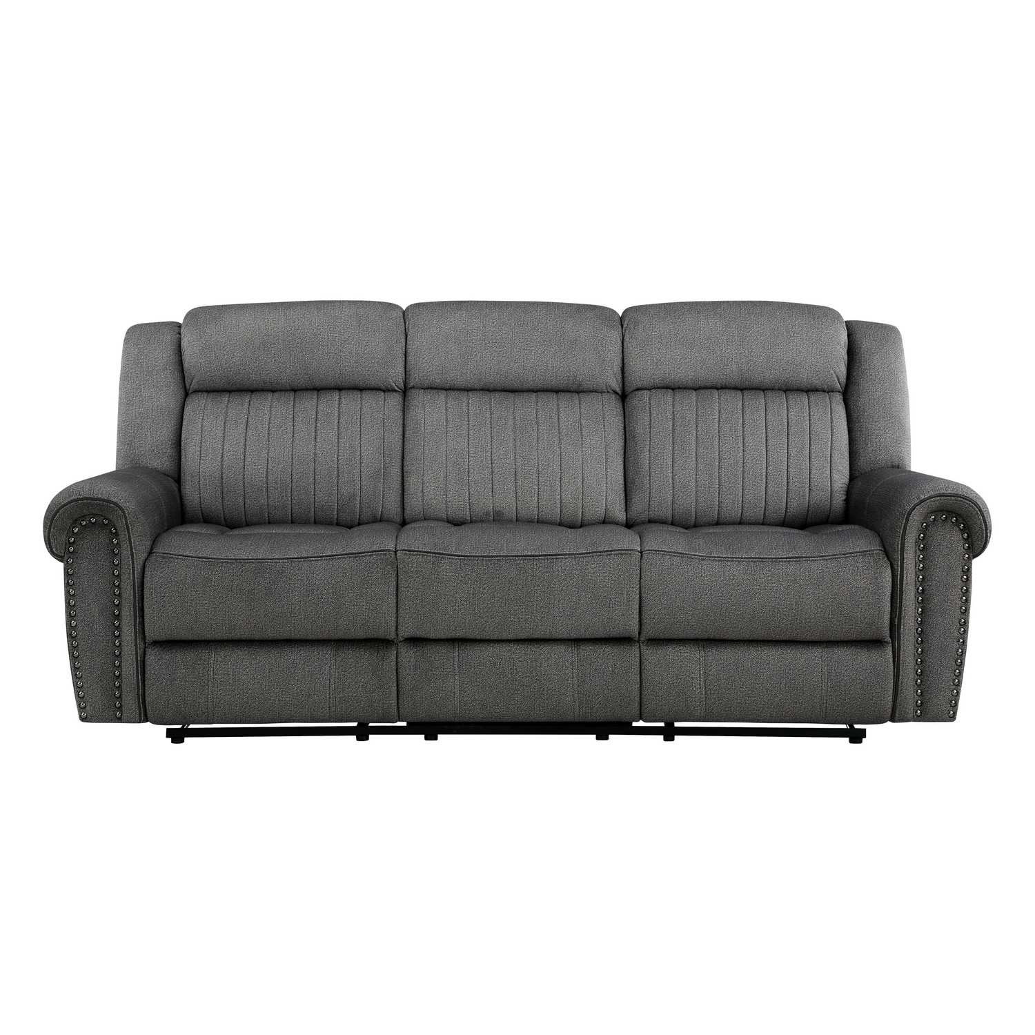 Homelegance Brennen Double Reclining Sofa - Charcoal