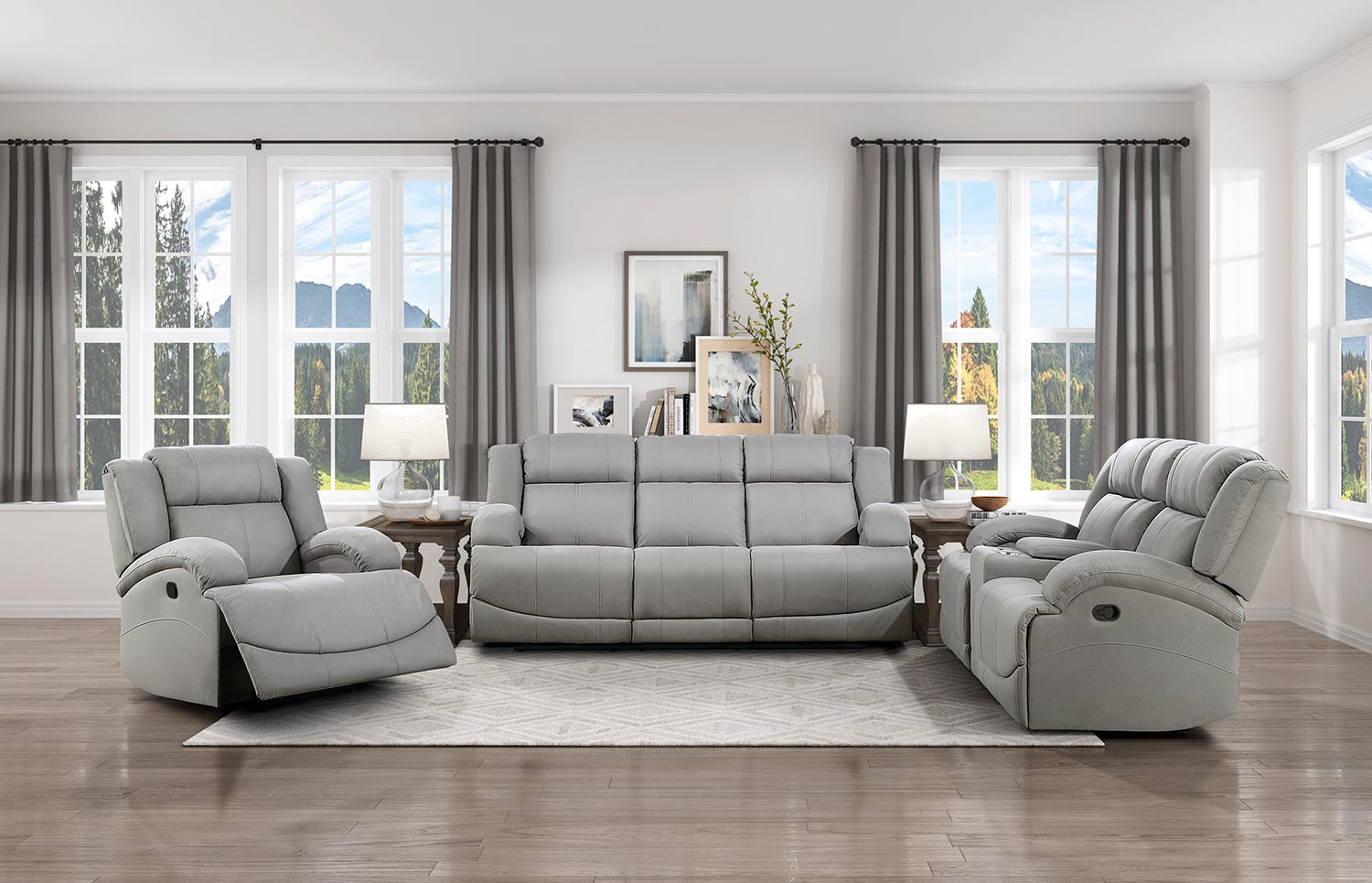Homelegance Camryn Reclining Sofa Set - Gray