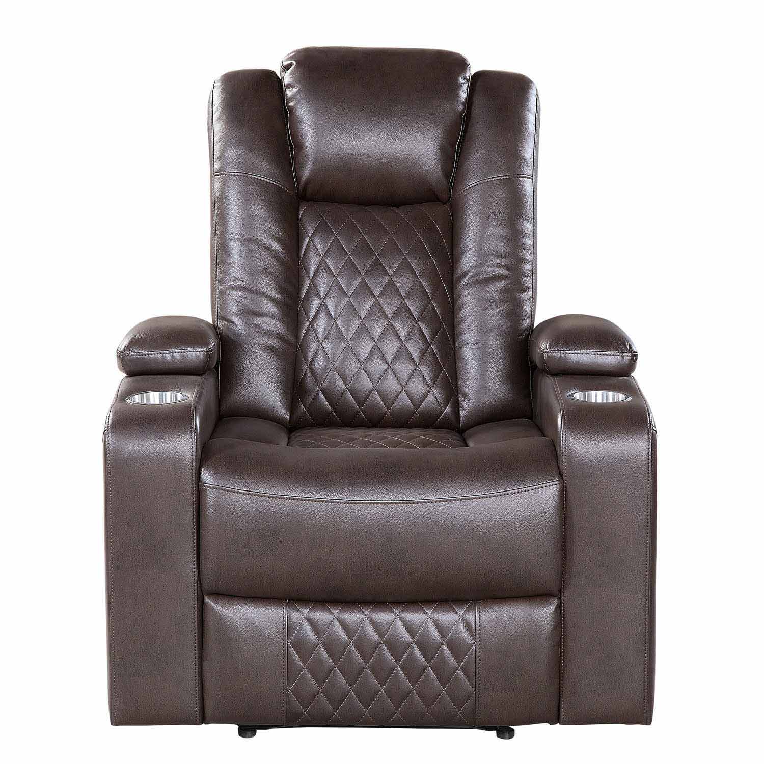 Homelegance Caelan Power Reclining Chair - Dark brown