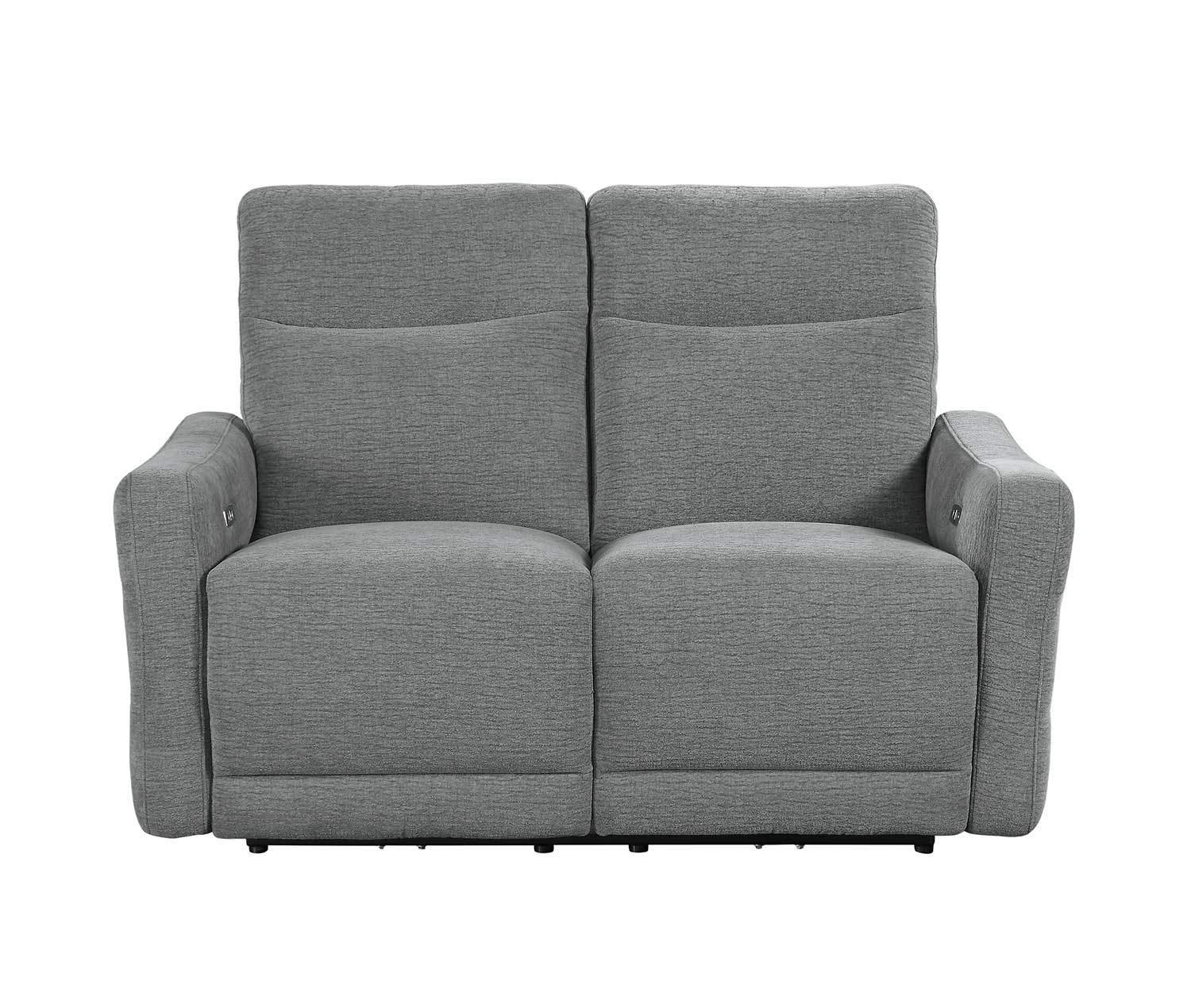 Homelegance Edition Power Double Lay Flat Reclining Love Seat with Power Headrests - Dove