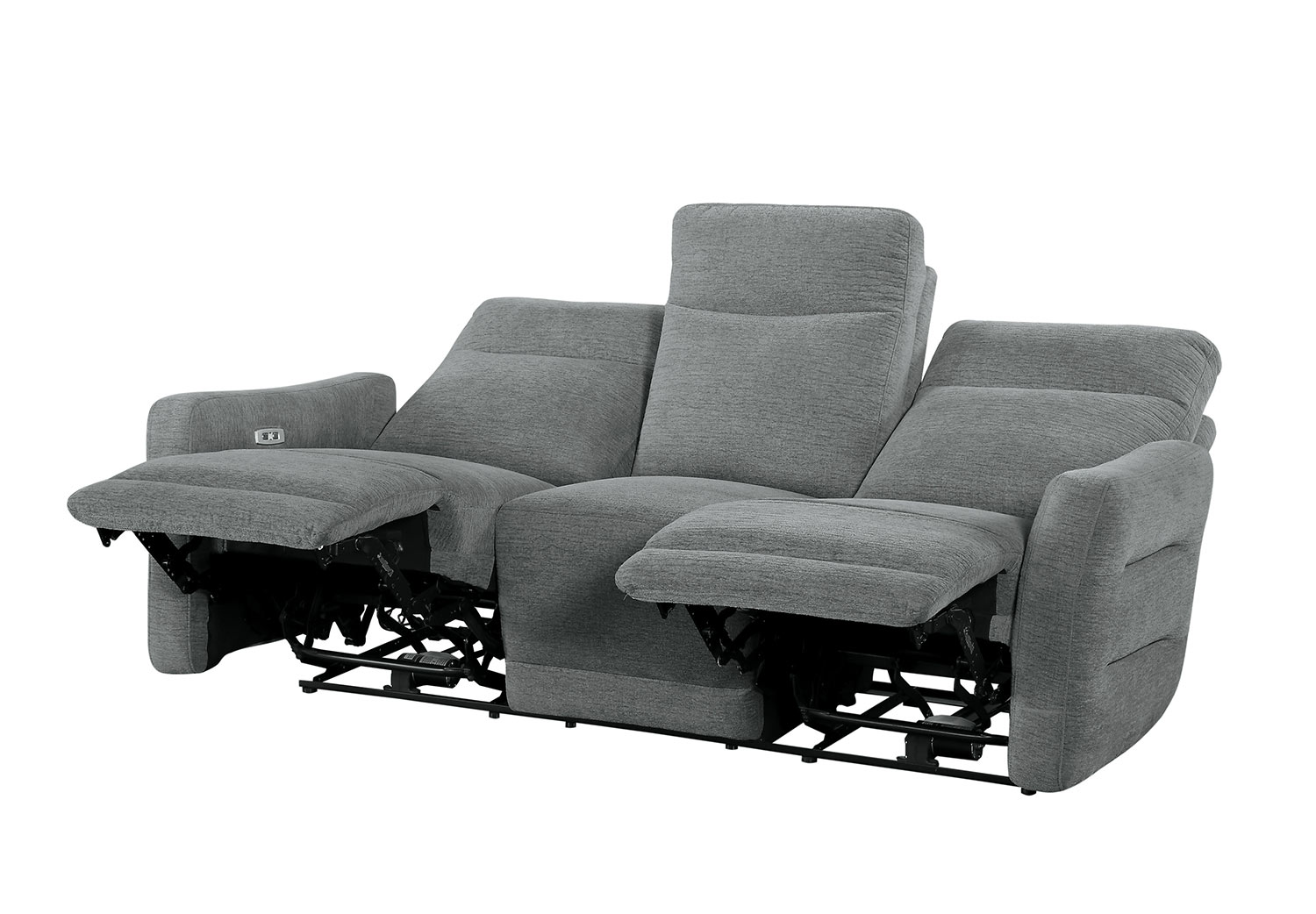 Homelegance Edition Power Double Lay Flat Reclining Sofa with Power Headrests - Dove