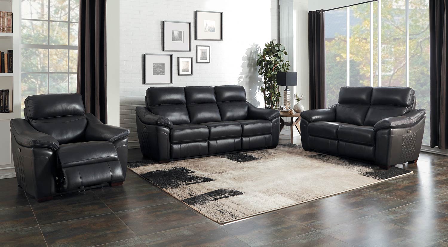 Homelegance Renzo Power Reclining Sofa Set - Dark Gray Homelegance Renzo Power Reclining Sofa Set - Dark Gray