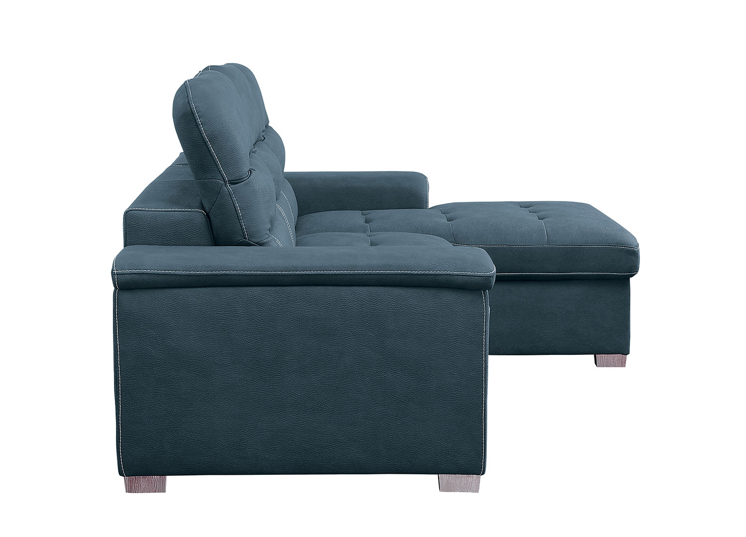 Homelegance Alfio Sectional with Pull-out Bed and Hidden Storage - Blue