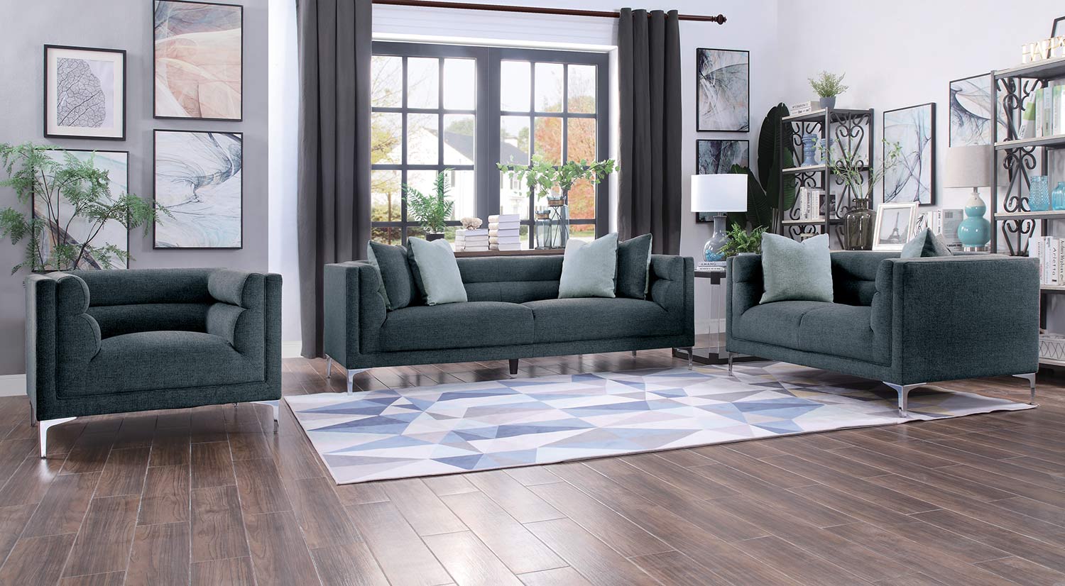 Homelegance Vernice Sofa Set - Dark blue gray Homelegance Vernice Sofa Set - Dark blue gray