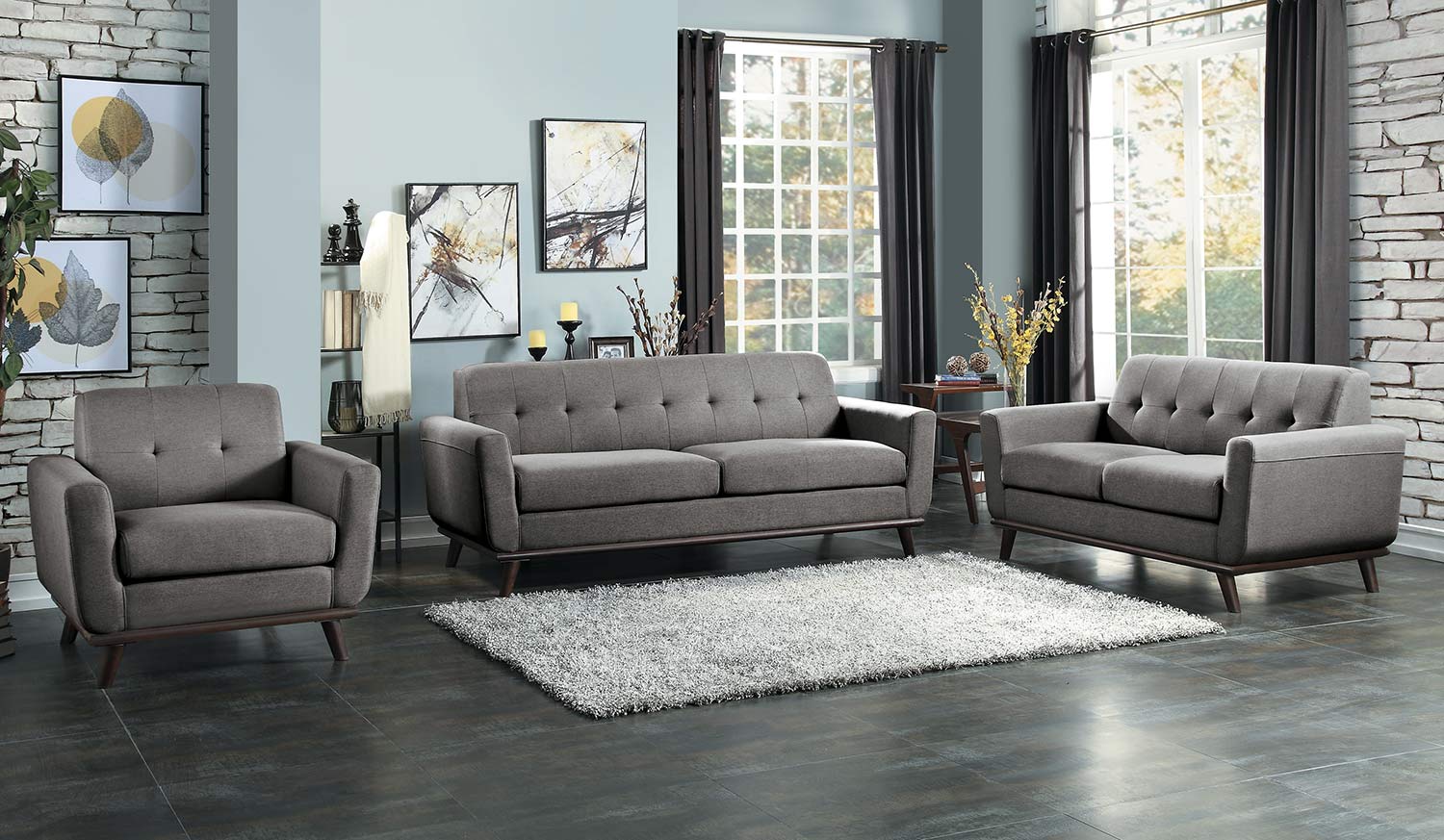 Homelegance Rittman Sofa Set - Gray Homelegance Rittman Sofa Set - Gray