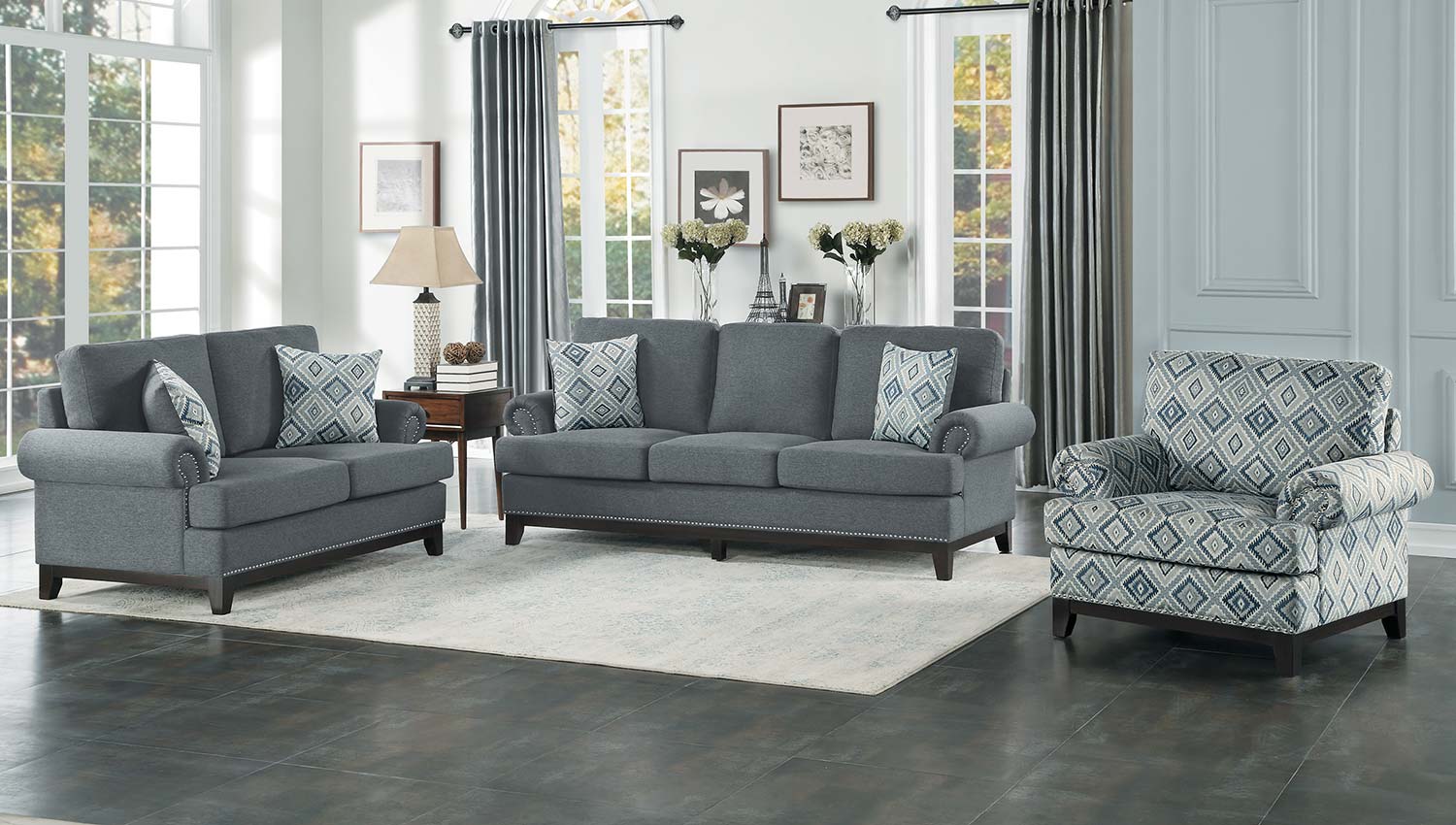 Homelegance Beacon Sofa Set - Gray Homelegance Beacon Sofa Set - Gray