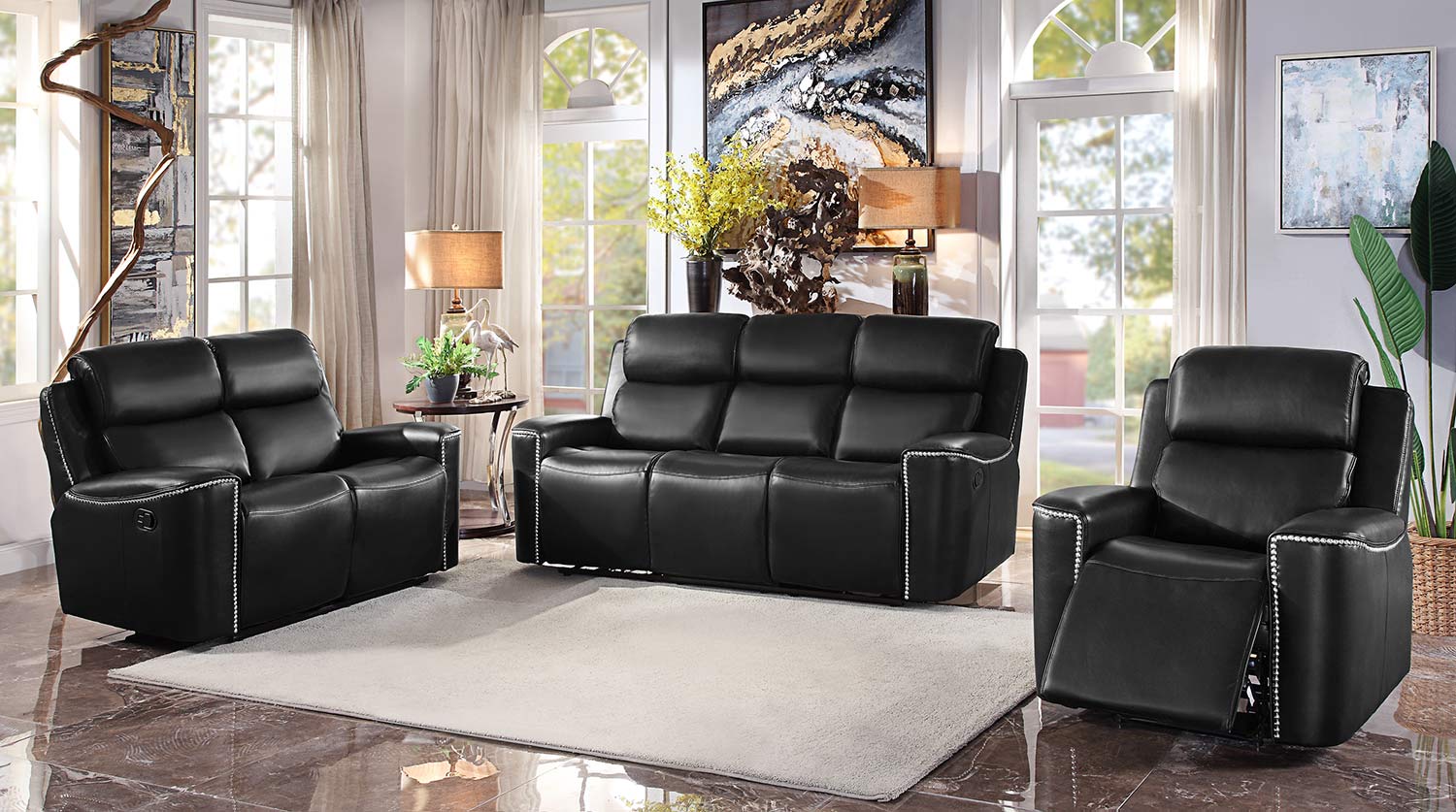 Homelegance Altair Reclining Sofa Set - Black Homelegance Altair Reclining Sofa Set - Black