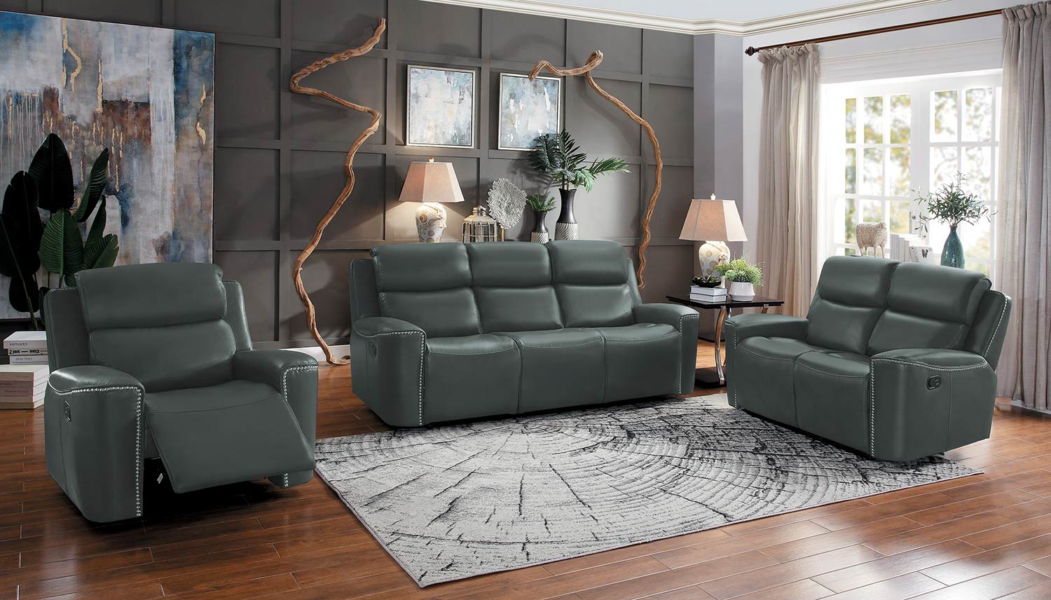 Homelegance Altair Reclining Sofa Set - Gray Homelegance Altair Reclining Sofa Set - Gray