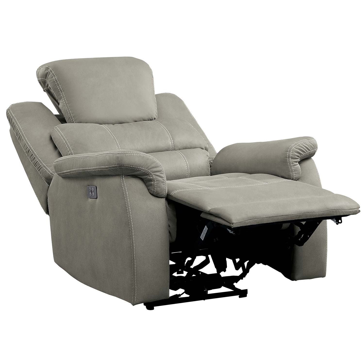 Homelegance Shola Power Reclining Chair with Power Headrest - Gray
