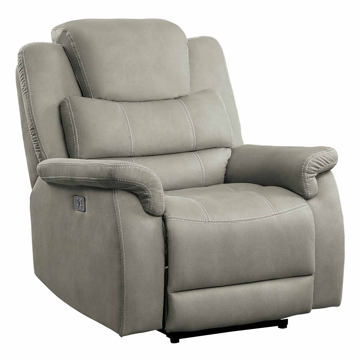 Homelegance Shola Power Reclining Chair with Power Headrest - Gray