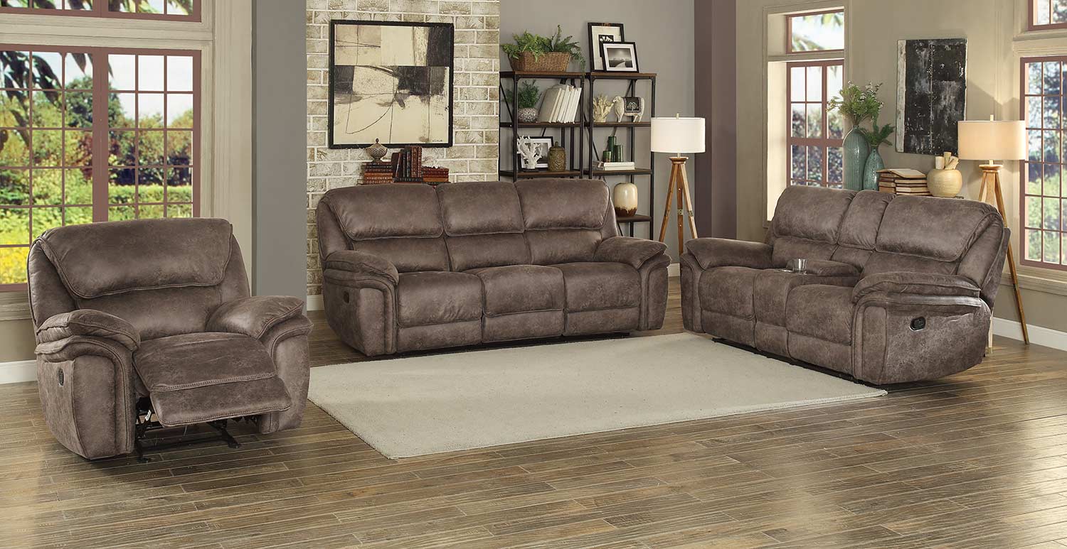 Homelegance Hadden Double Reclining Sofa Set - Dark Brown Homelegance Hadden Double Reclining Sofa Set - Dark Brown