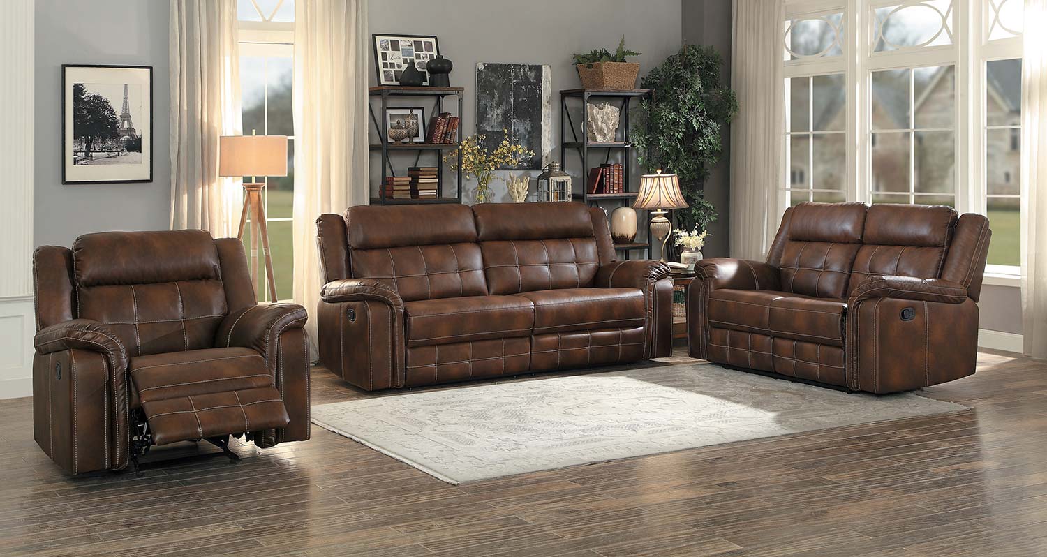 Homelegance Keridge Reclining Sofa Set - Brown Homelegance Keridge Reclining Sofa Set - Brown