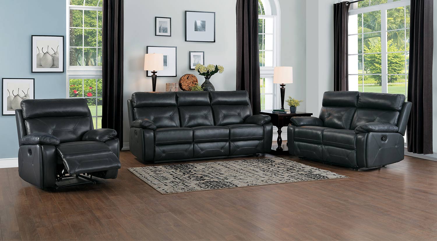 Homelegance Resonance Double Reclining Sofa Set - Dark Gray Homelegance Resonance Double Reclining Sofa Set - Dark Gray