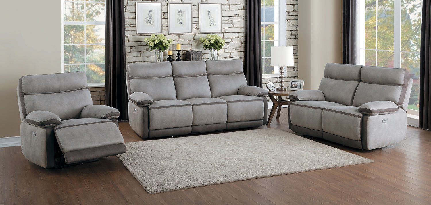 Homelegance Barilotto Power Reclining Sofa Set - Gray Homelegance Barilotto Power Reclining Sofa Set - Gray
