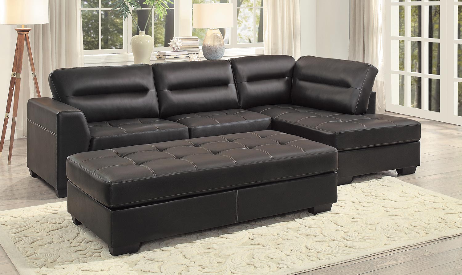 Homelegance Terza Sectional Sofa Set - Dark Brown AirHyde Homelegance Terza Sectional Sofa Set - Dark Brown AirHyde