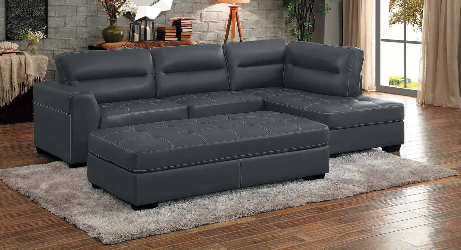 Homelegance Terza Sectional Sofa Set - Gray Homelegance Terza Sectional Sofa Set - Gray