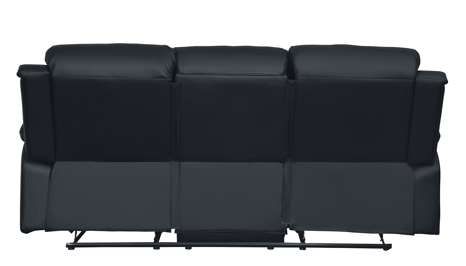 Homelegance Clarkdale Double Reclining Sofa With Center Drop-Down Cup Holders - Black