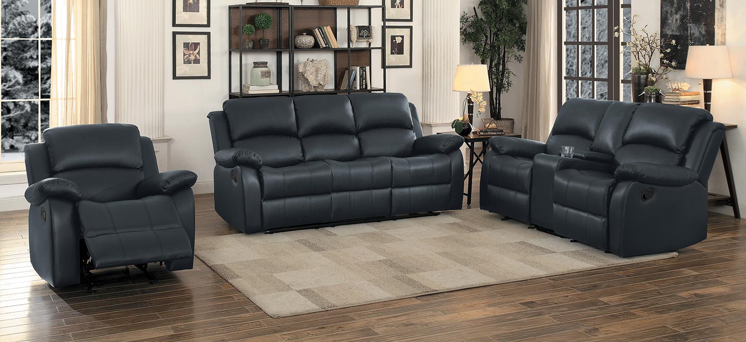 Homelegance Clarkdale Reclining Sofa Set - Black Homelegance Clarkdale Reclining Sofa Set - Black