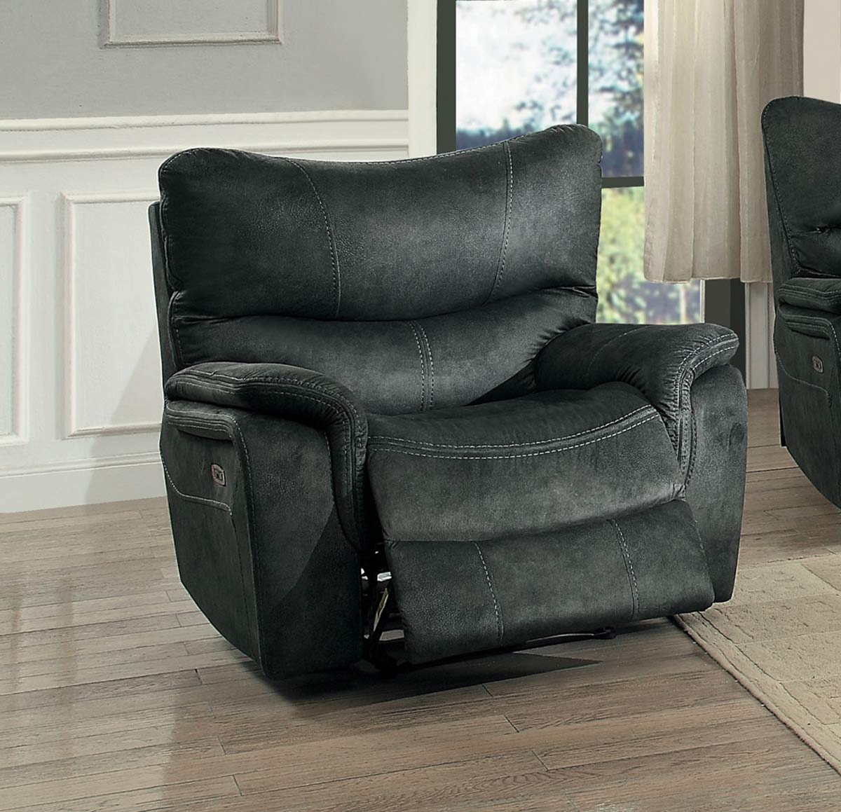 Homelegance Goby Power Reclining Chair With Power Headrest - Dark Gray Homelegance Goby Power Reclining Chair With Power Headrest - Dark Gray