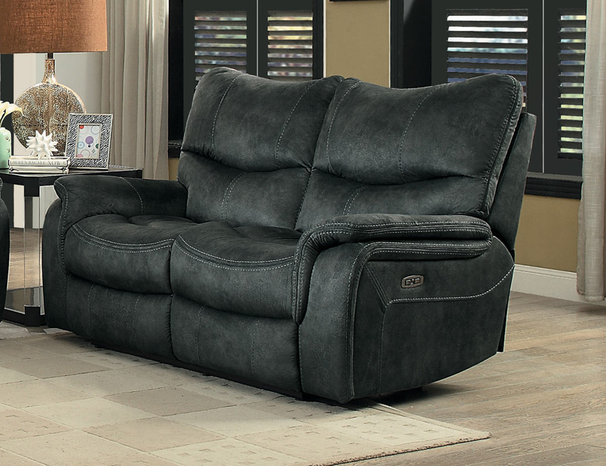 Homelegance Goby Power Double Reclining Love Seat With Power Headrests - Dark Gray Homelegance Goby Power Double Reclining Love Seat With Power Headrests - Dark Gray