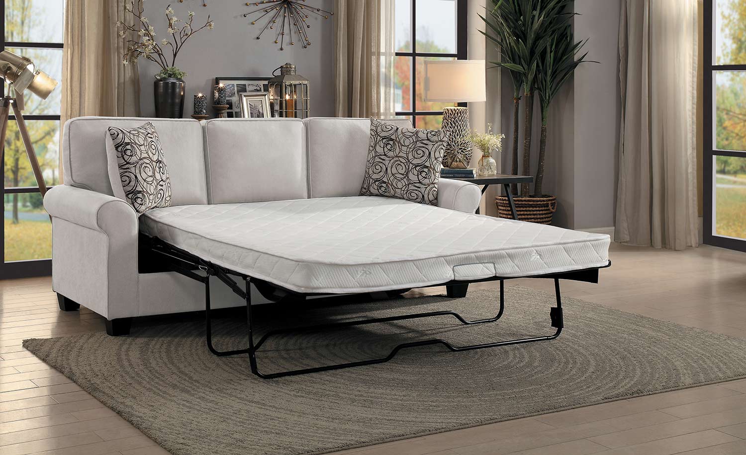 Homelegance Selkirk Sofa With Sleeper Sofa and Mattress - Sand Fabric Homelegance Selkirk Sofa With Sleeper Sofa and Mattress - Sand Fabric