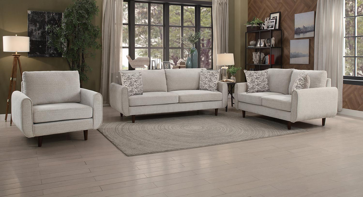 Homelegance Wrasse Sofa Set - Sand Fabric Homelegance Wrasse Sofa Set - Sand Fabric