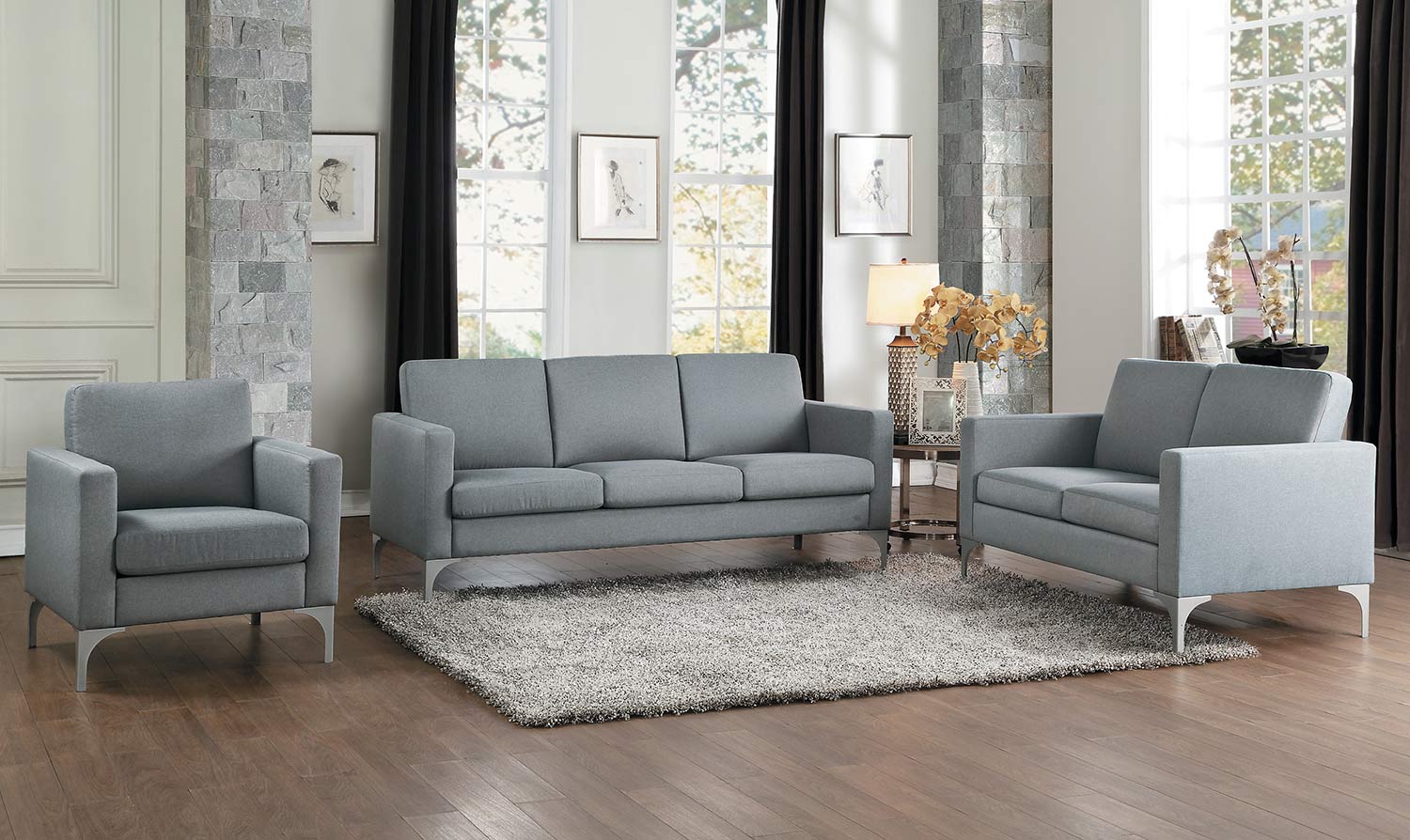 Homelegance Soho Sofa Set - Light Gray Homelegance Soho Sofa Set - Light Gray