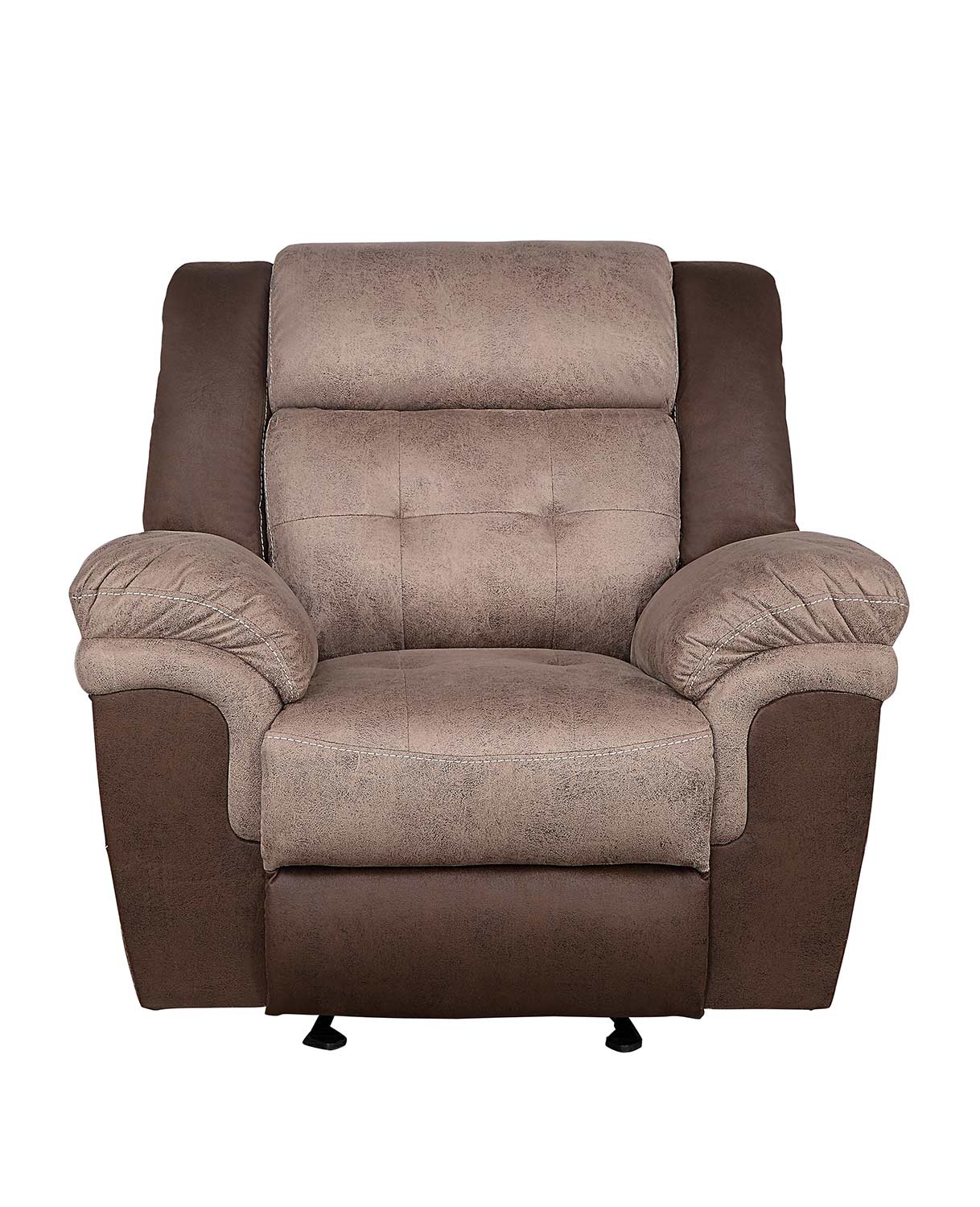 Homelegance Chai Glider Reclining Chair - Brown and dark brown polished microfiber