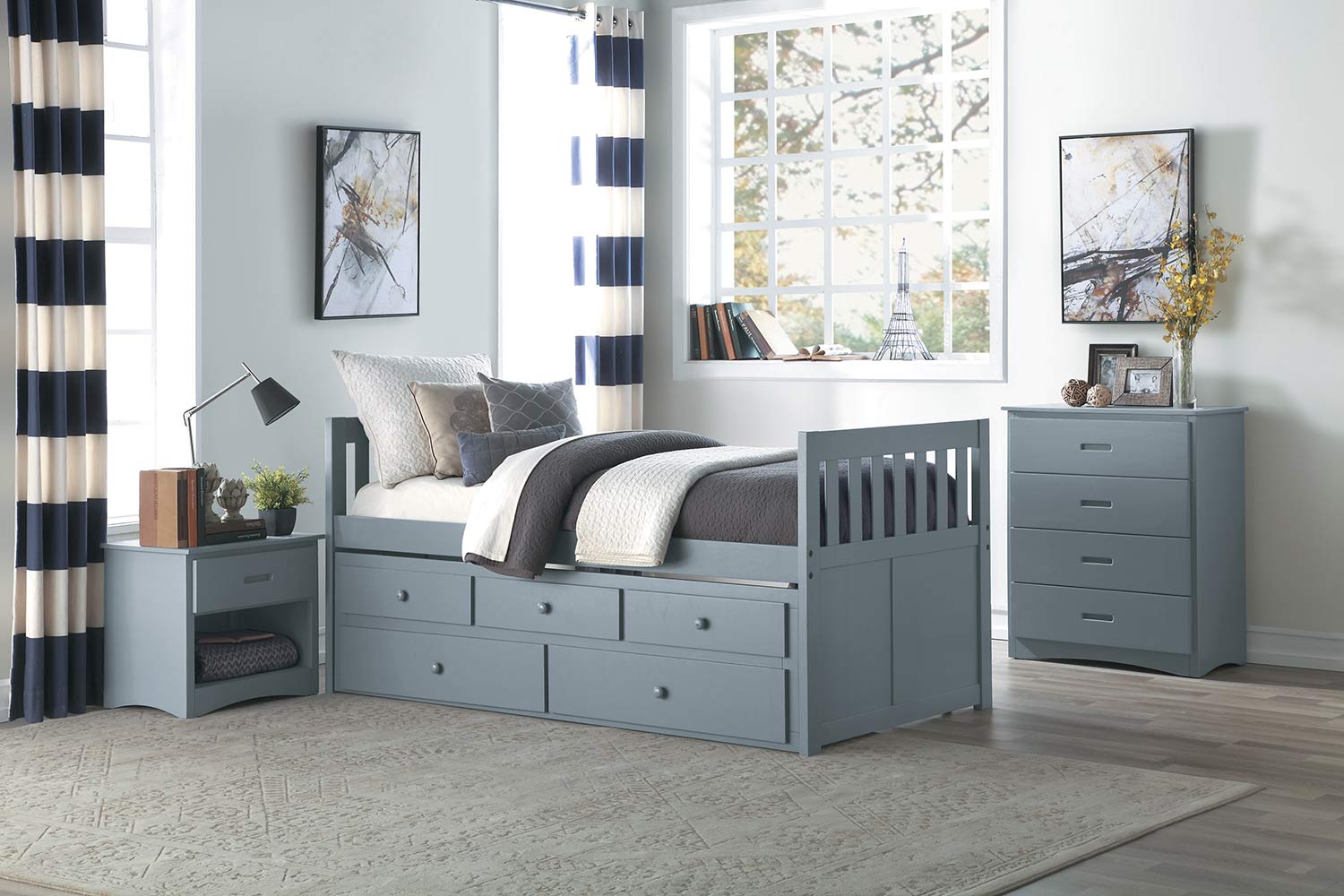 Homelegance Orion Trundle Bedroom Set - Gray