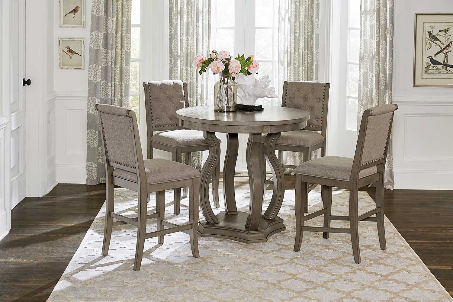 Homelegance Vermillion Counter Height Dining Set - Bisque Homelegance Vermillion Counter Height Dining Set - Bisque