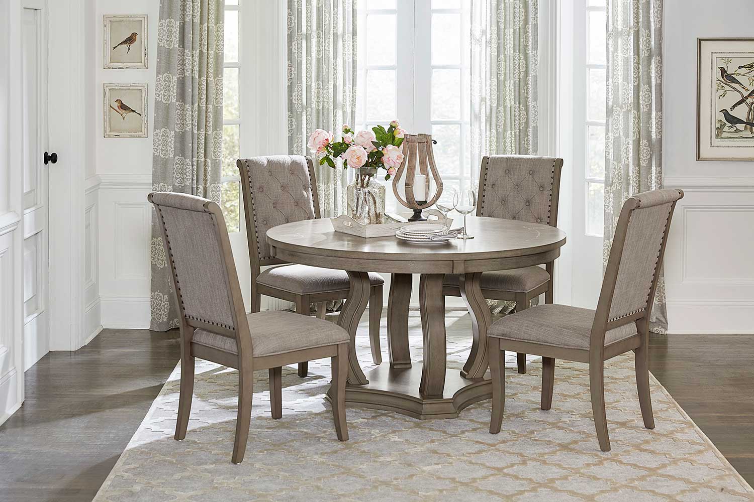 Homelegance Vermillion Round Dining Set - Bisque Homelegance Vermillion Round Dining Set - Bisque