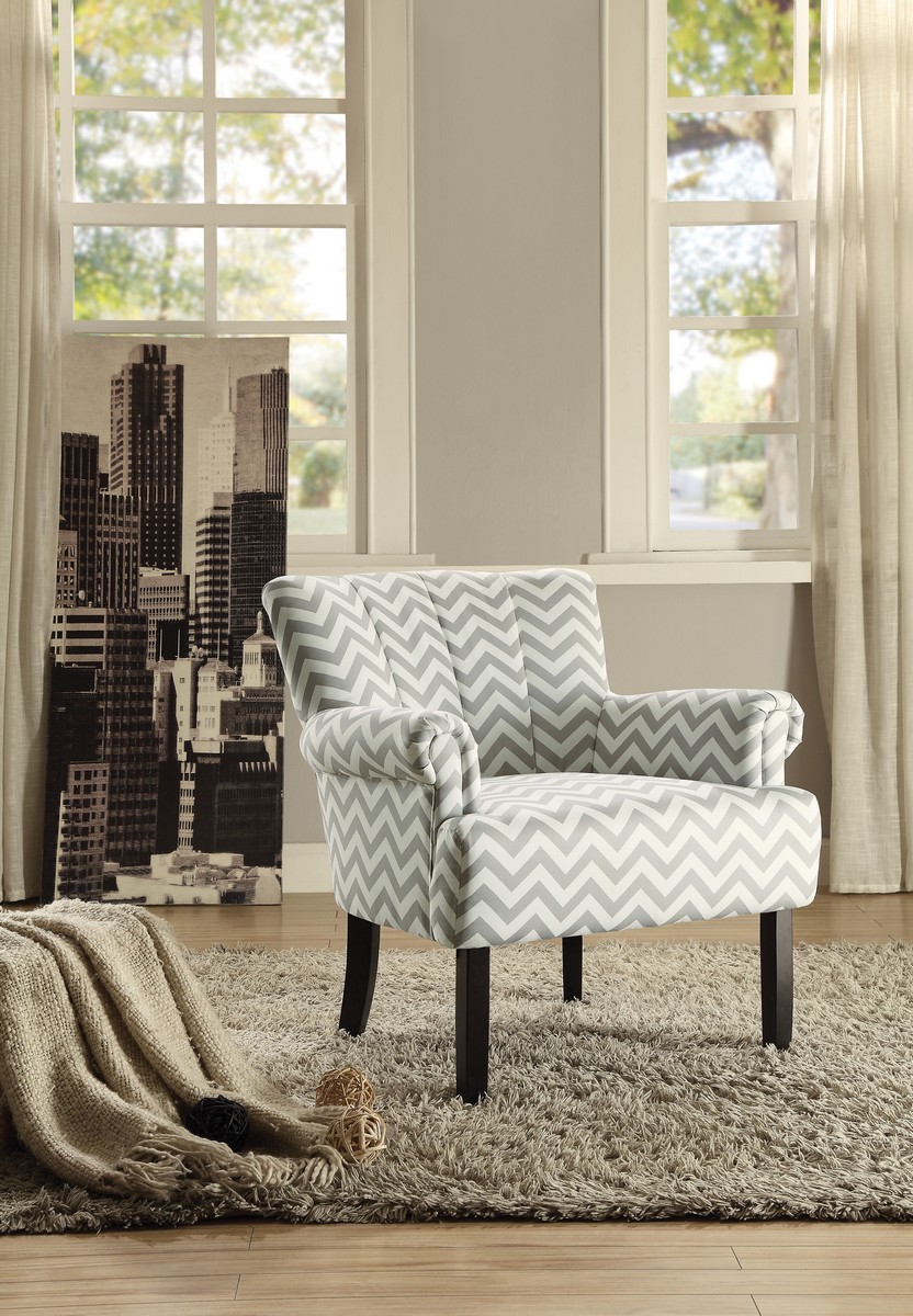Homelegance Langdale Accent Chair - Grey Chevron Homelegance Langdale Accent Chair - Grey Chevron