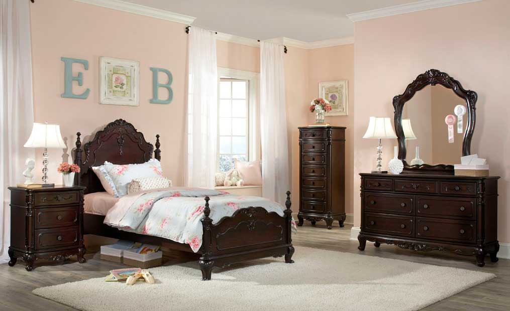 Homelegance Cinderella Bedroom Set - Dark Cherry Homelegance Cinderella Bedroom Set - Dark Cherry
