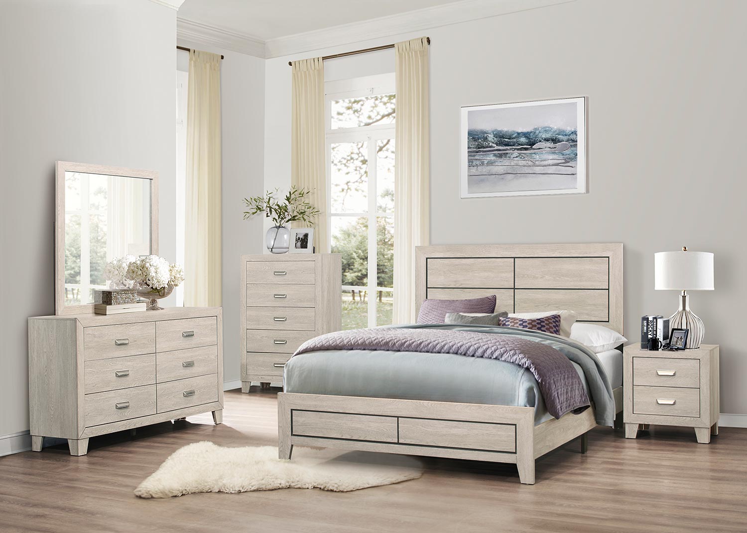 Homelegance Quinby Bedroom Set - Light Gray