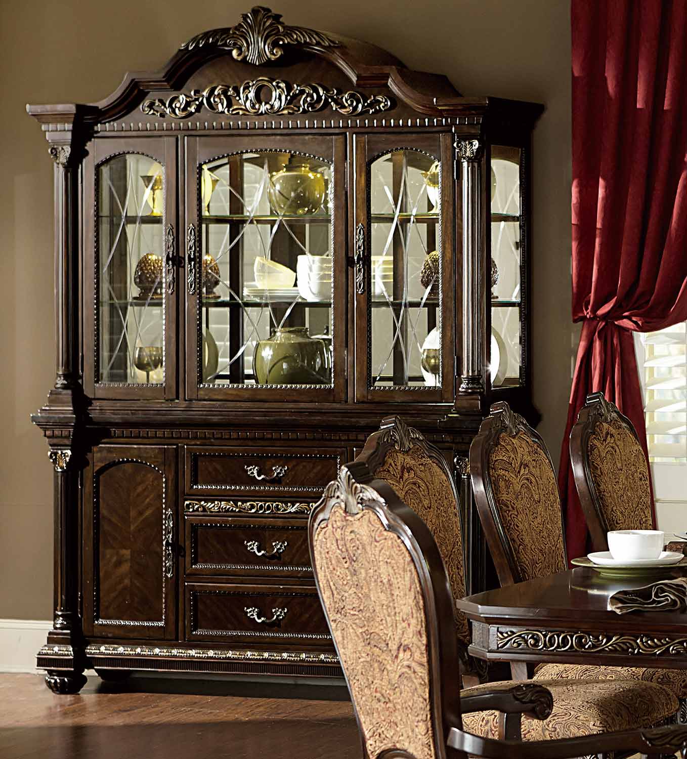 Homelegance Russian Hill China Cabinet - Cherry