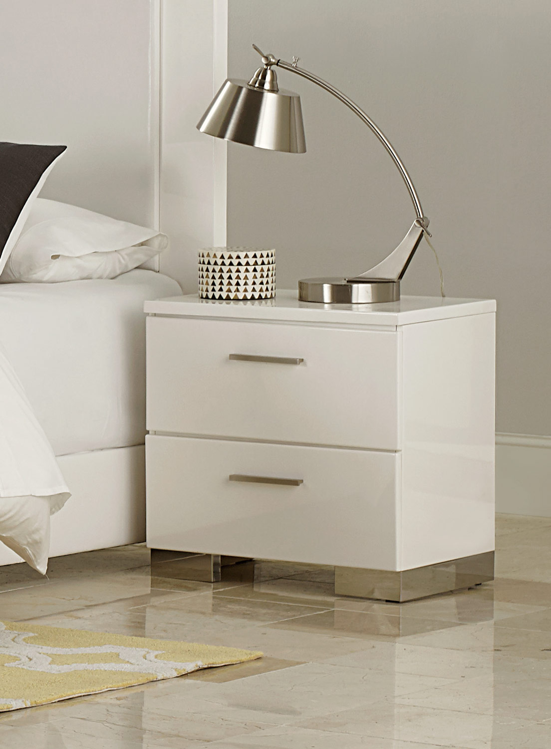 Homelegance Linnea Night Stand - High-Gloss White Homelegance Linnea Night Stand - High-Gloss White