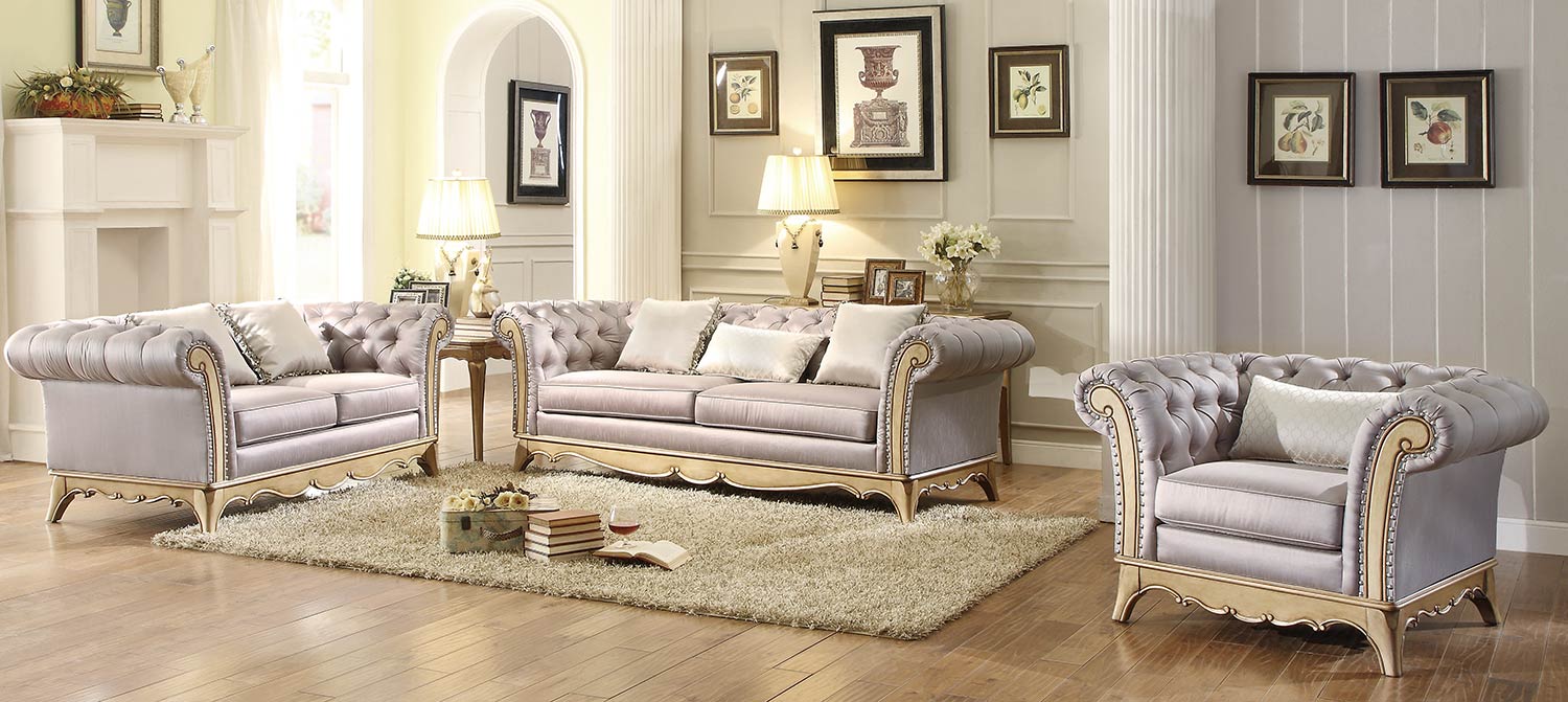 Homelegance Chambord Sofa Set - Champagne Homelegance Chambord Sofa Set - Champagne