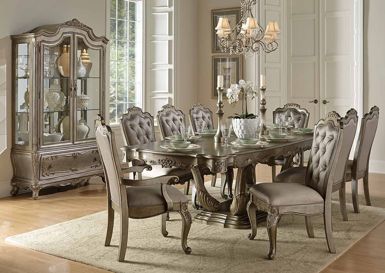 Homelegance Florentina Dining Set - Silver/Gold Homelegance Florentina Dining Set - Silver/Gold