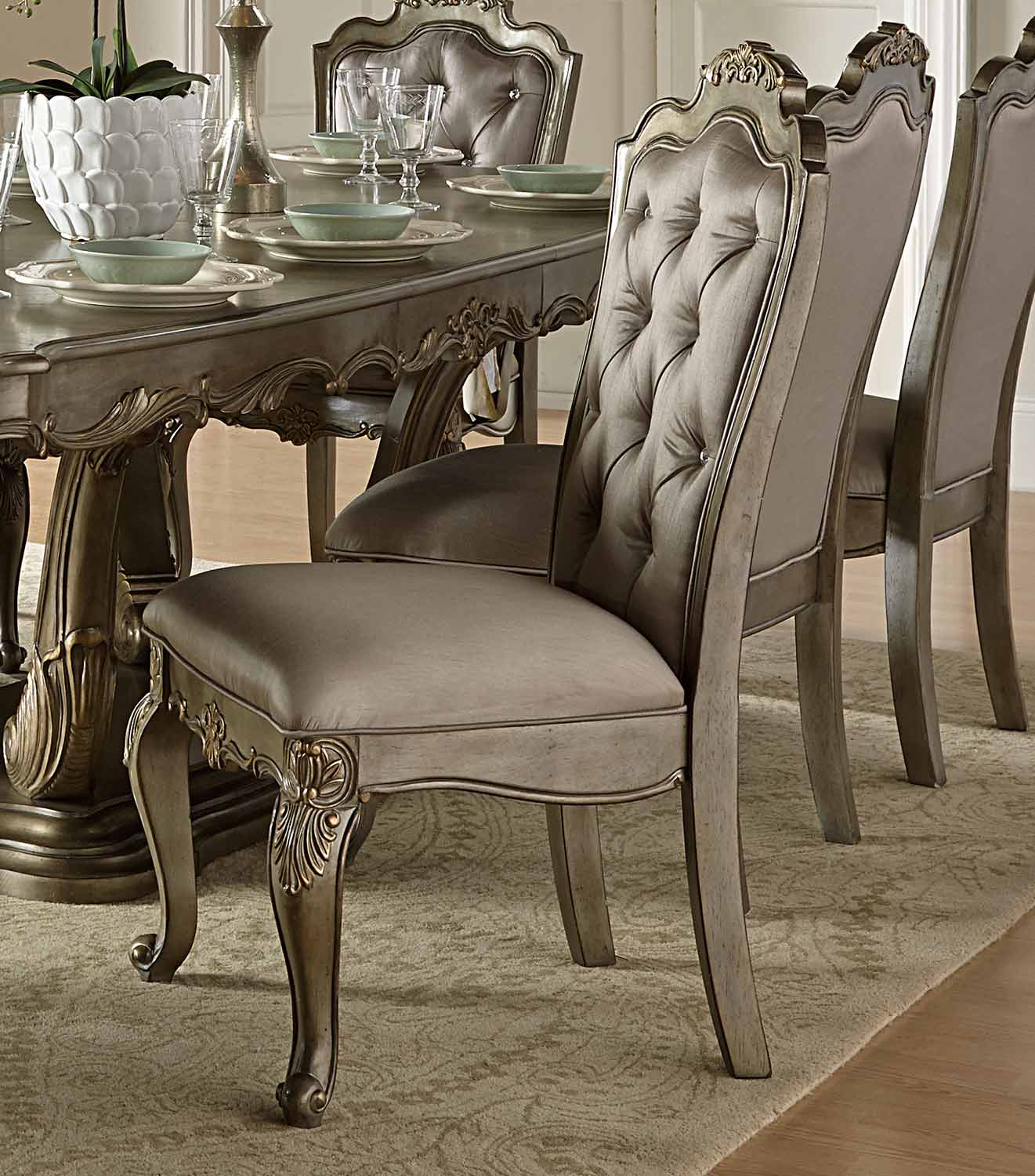 Homelegance Florentina Side Chair - Silver/Gold Homelegance Florentina Side Chair - Silver/Gold