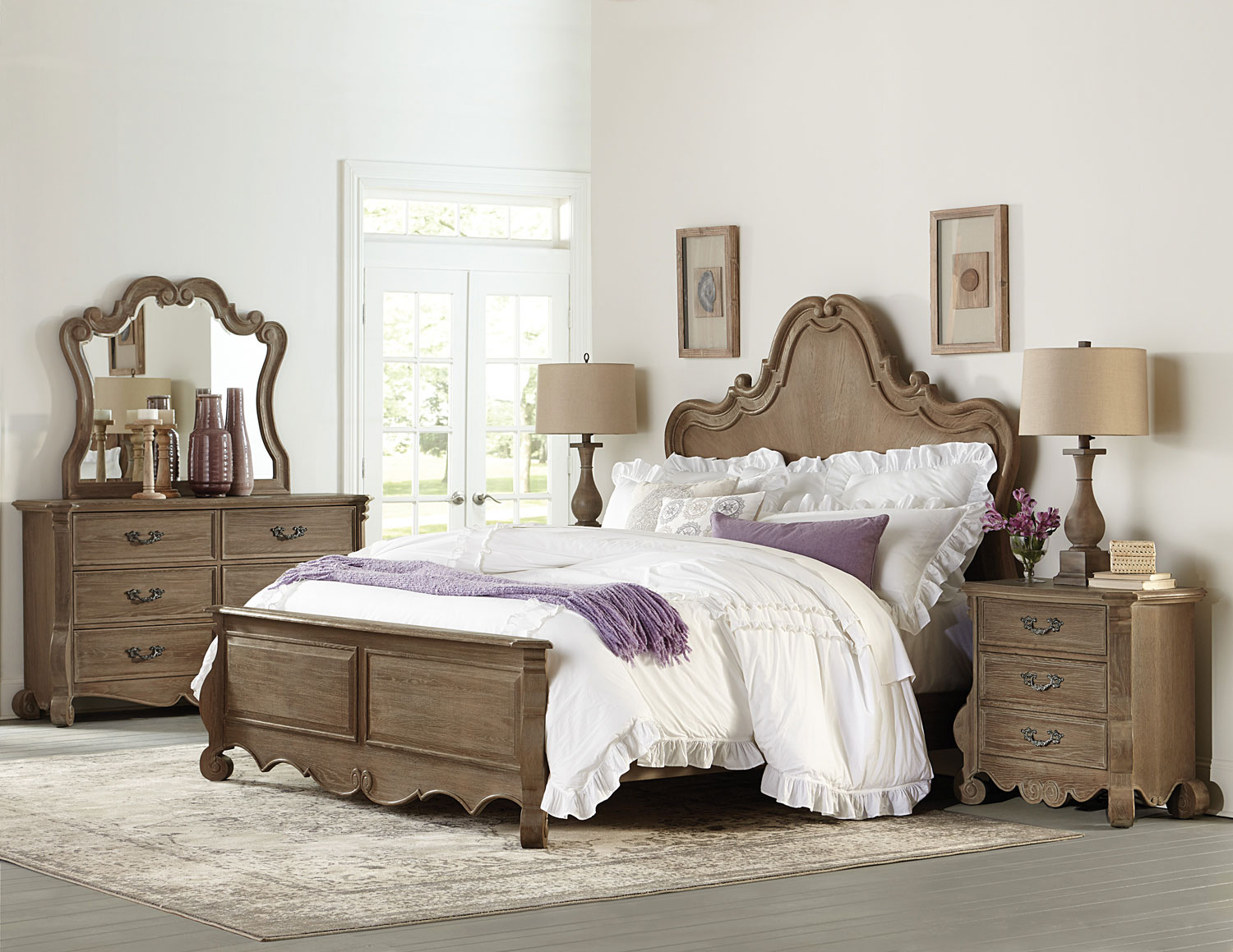 Homelegance Chrysanthe Bedroom Set - Oak Homelegance Chrysanthe Bedroom Set - Oak