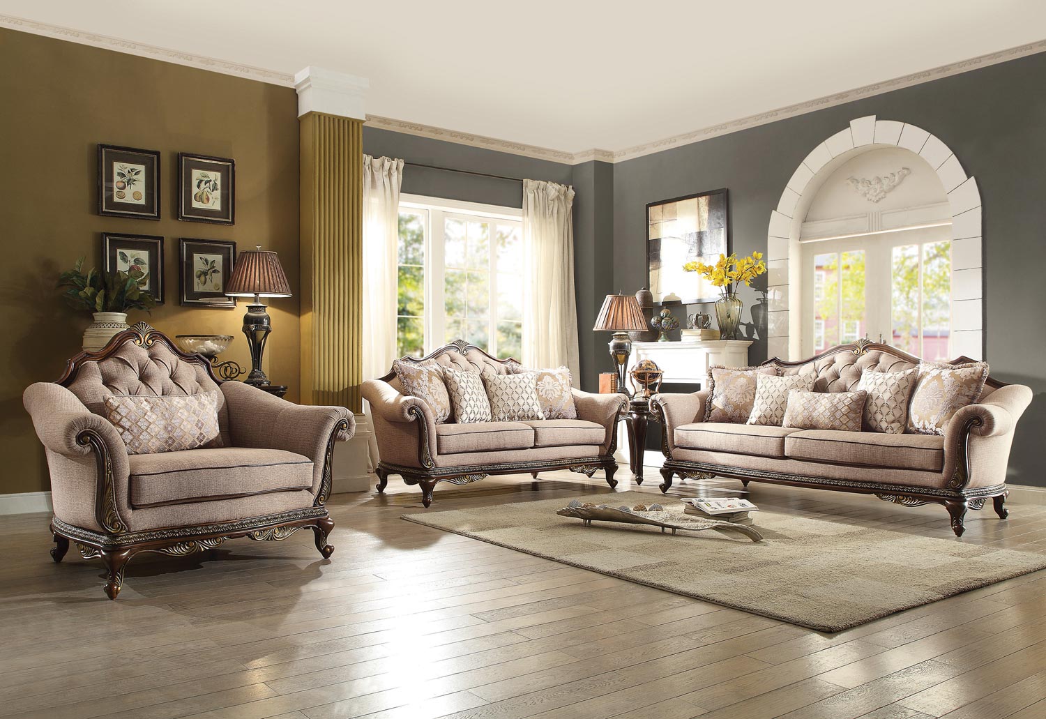 Homelegance Bonaventure Park Sofa Set - Chenille - Brown Homelegance Bonaventure Park Sofa Set - Chenille - Brown
