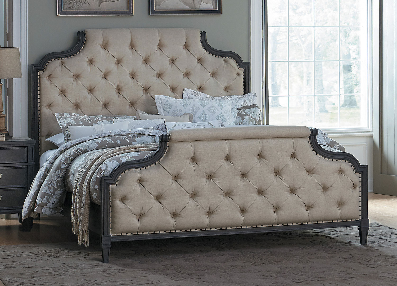 Homelegance Lindley Button Tufted Upholstered Bed - Dusty Gray