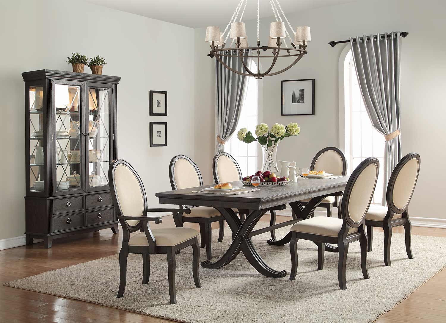 Homelegance Lindley Dining Set - Walnut/Dusty Gray Homelegance Lindley Dining Set - Walnut/Dusty Gray